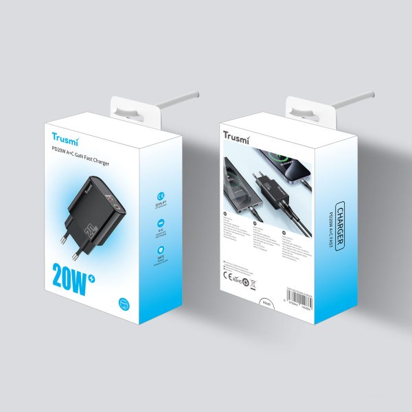TRUSMI PD20W A+C GaN FAST Charger(EU) Black
