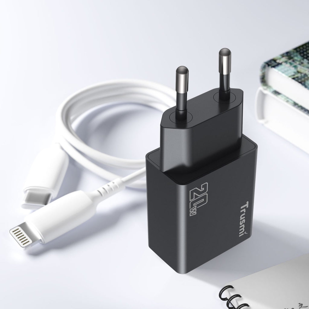 TRUSMI PD20W A+C GaN FAST Charger(EU) Black