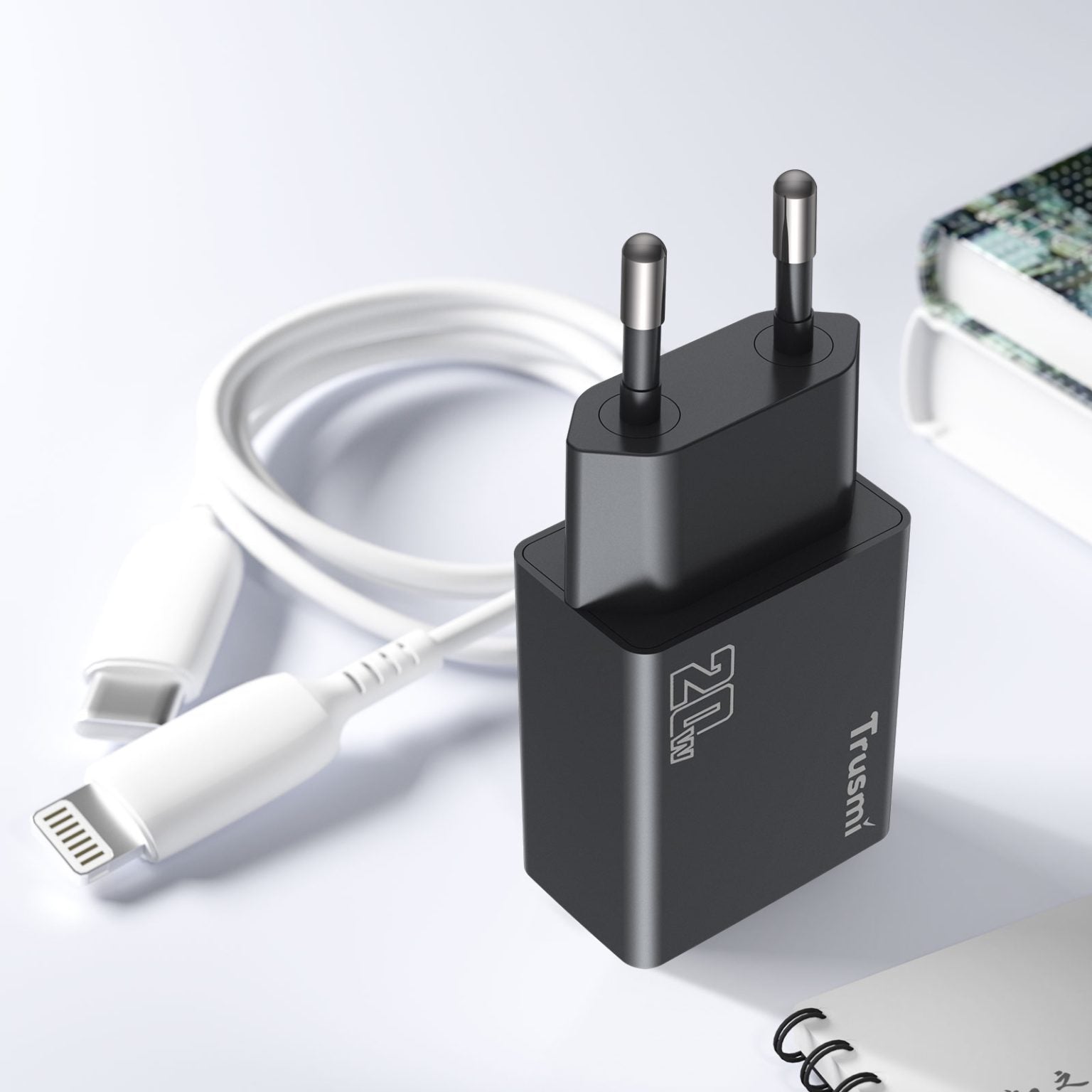 TRUSMI PD20W A+C GaN FAST Charger(EU) Black