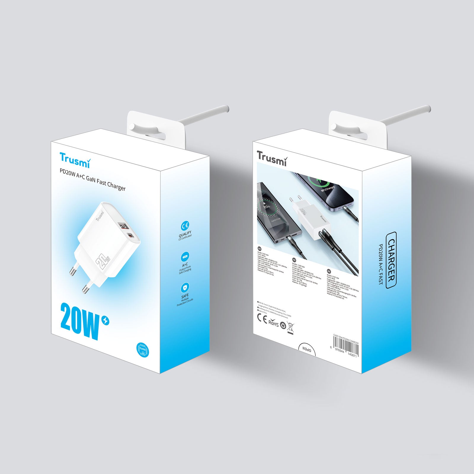 TRUSMI A+C FAST Charger(EU) White