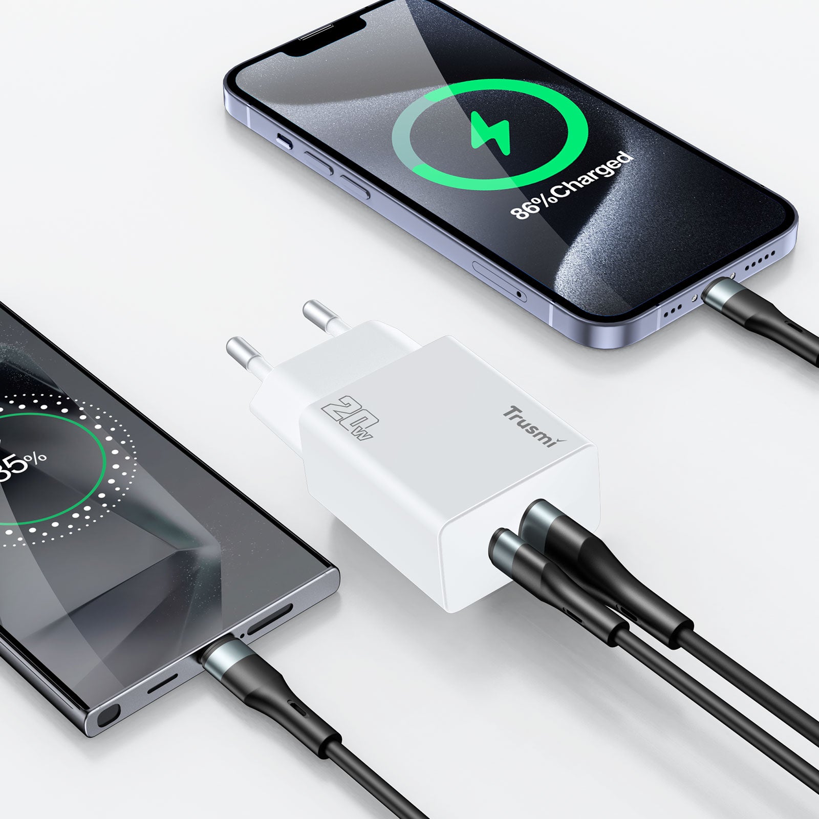 TRUSMI PD20W A+C GaN FAST Charger(EU) White