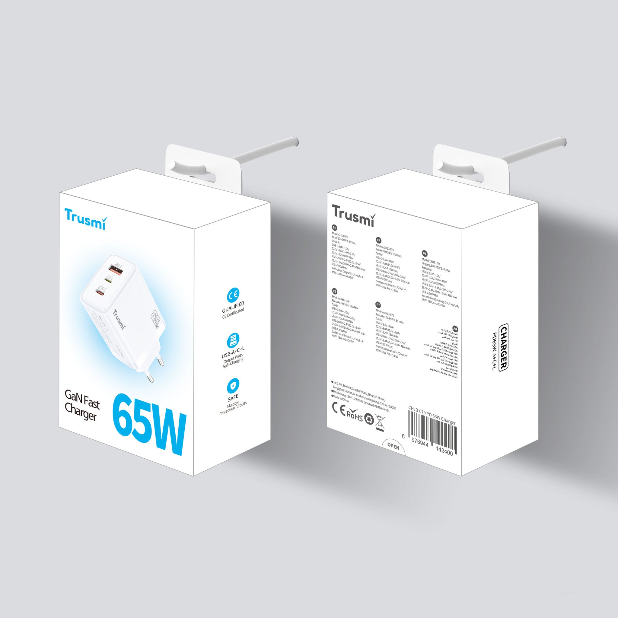 TRUSMI PD65W A+C+L GaN Fast Charger