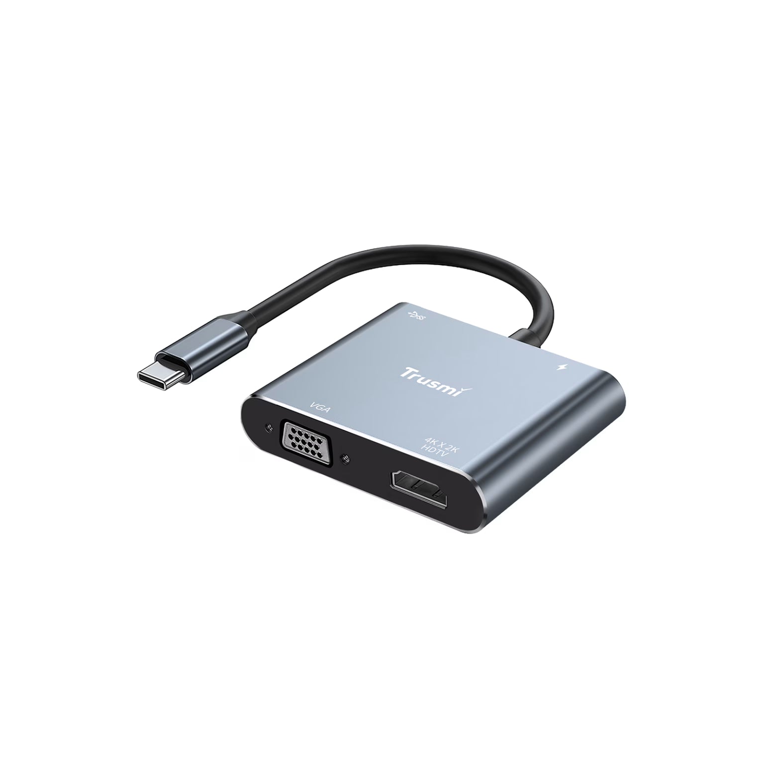 TRUSMI Type-C to HDMi+VGA Converter+USB3.0+PD100W