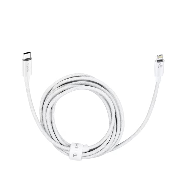 TRUSMI 27W C To L Braided Charging Cable White 2M