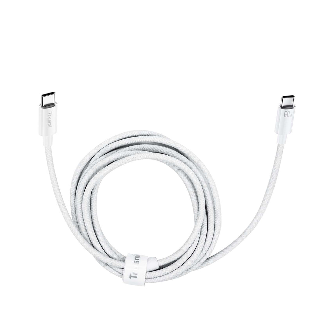 TRUSMI 60W C To C Braided Charging Cable White 2M