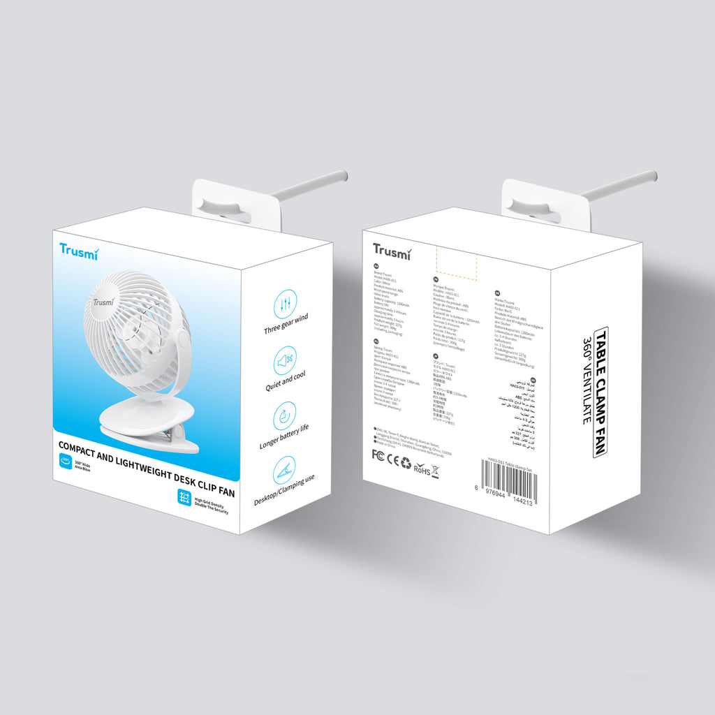 TRUSMI Bubble Planet Table Clip Fan