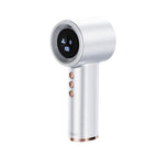 TRUSMI Handheld Foldable Digital Display High Speed Fan with Finger Ring White