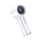 TRUSMI Handheld Foldable Digital Display High Speed Fan with Finger Ring White