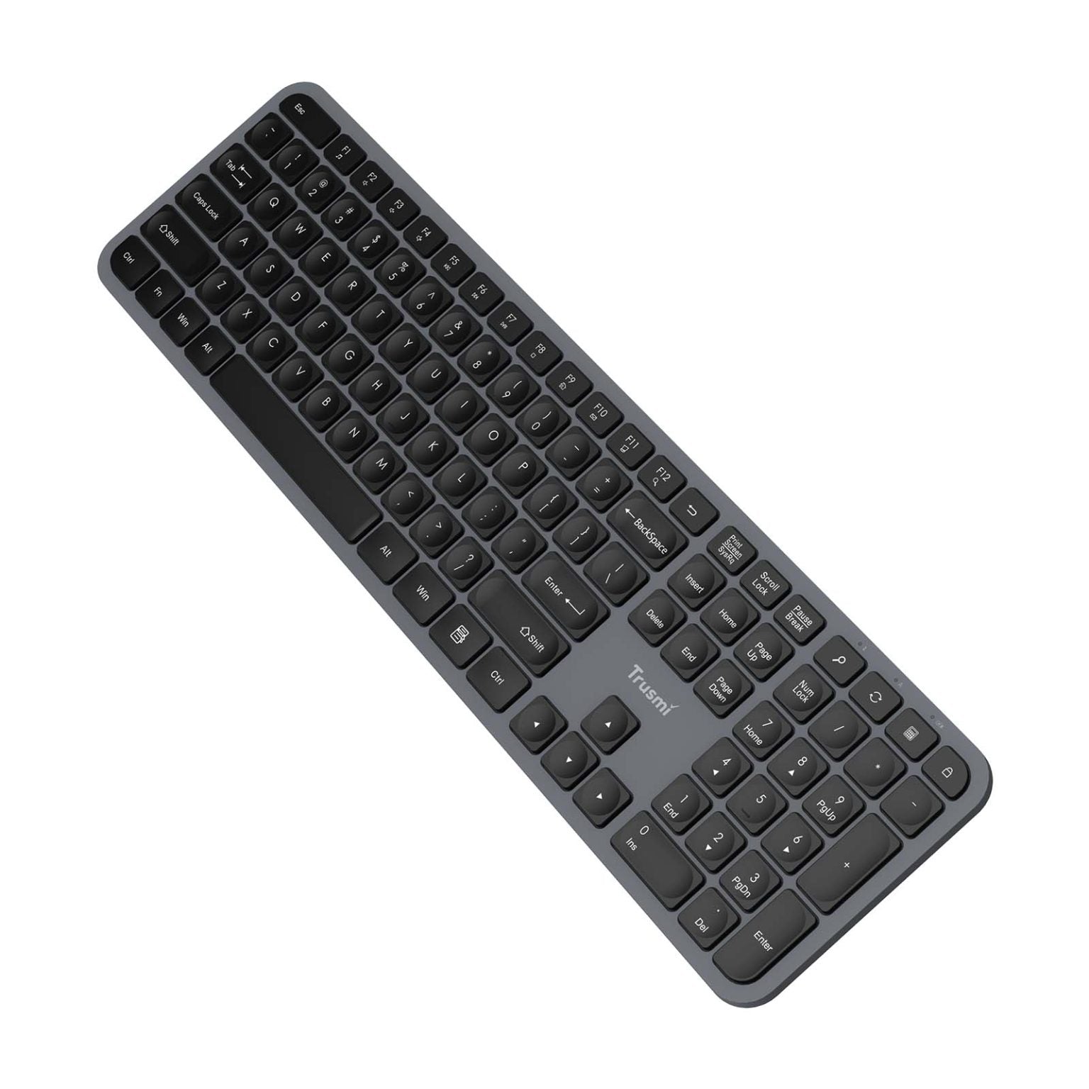 TRUSMI Wireless Membrane keyboard & Mouse Set US Grey