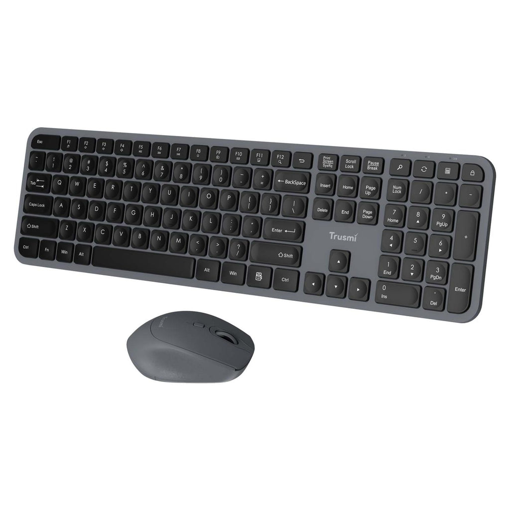 TRUSMI Wireless Membrane keyboard & Mouse Set US Grey