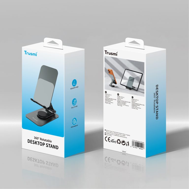 TRUSMI 360° Rotating Metal Desktop Phone Stand Grey