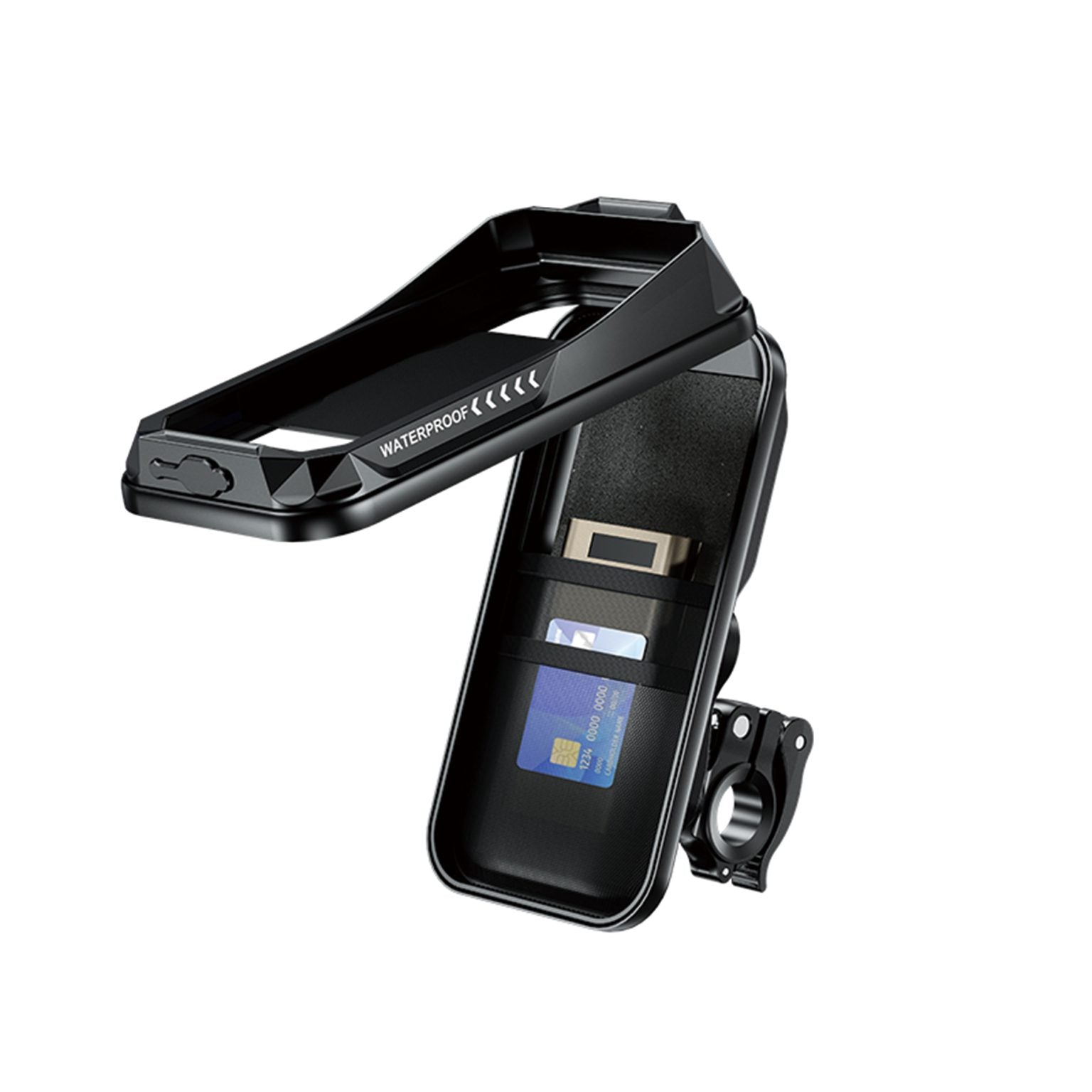 TRUSMI Motorcycle/Bicycle Waterproof Phone Holder Black
