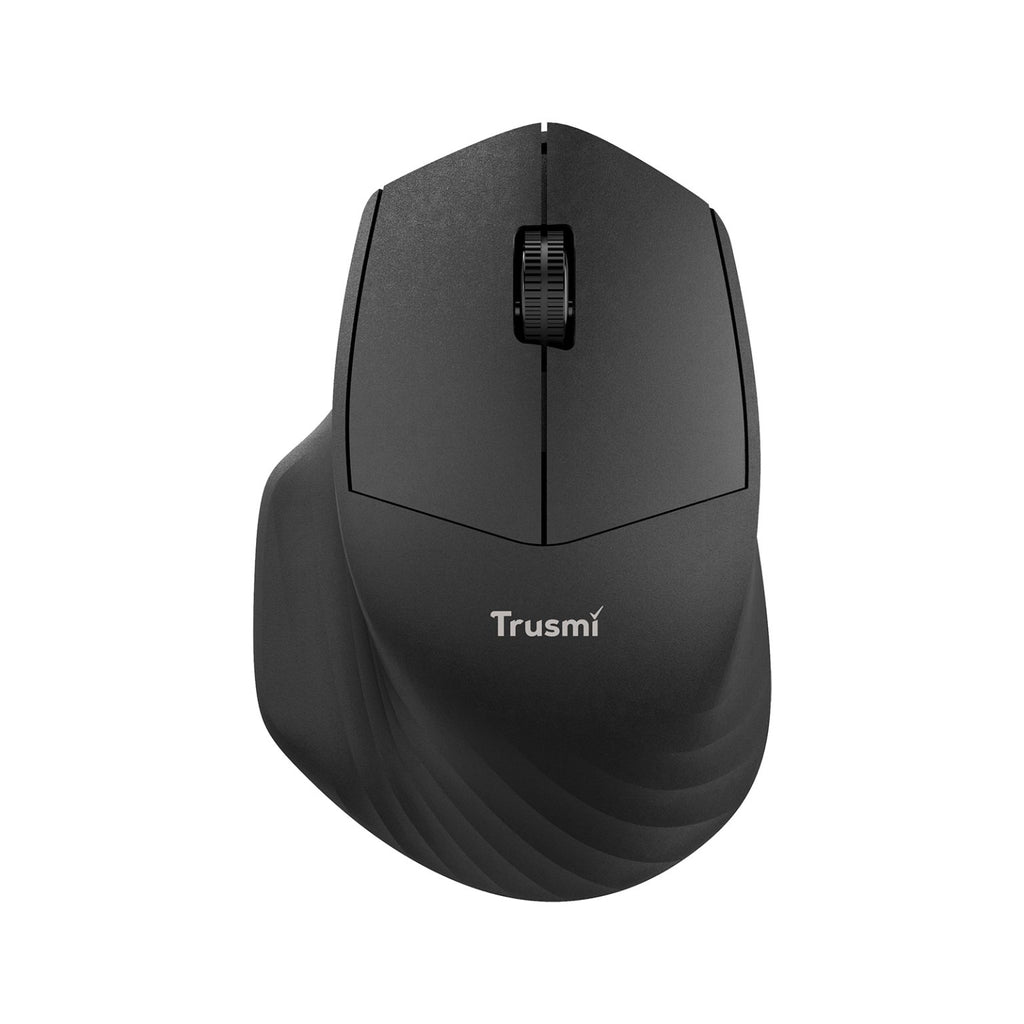 TRUSMI 2.4G/BT Ergonomic Contoured-Shape Design Wireless Mouse Black