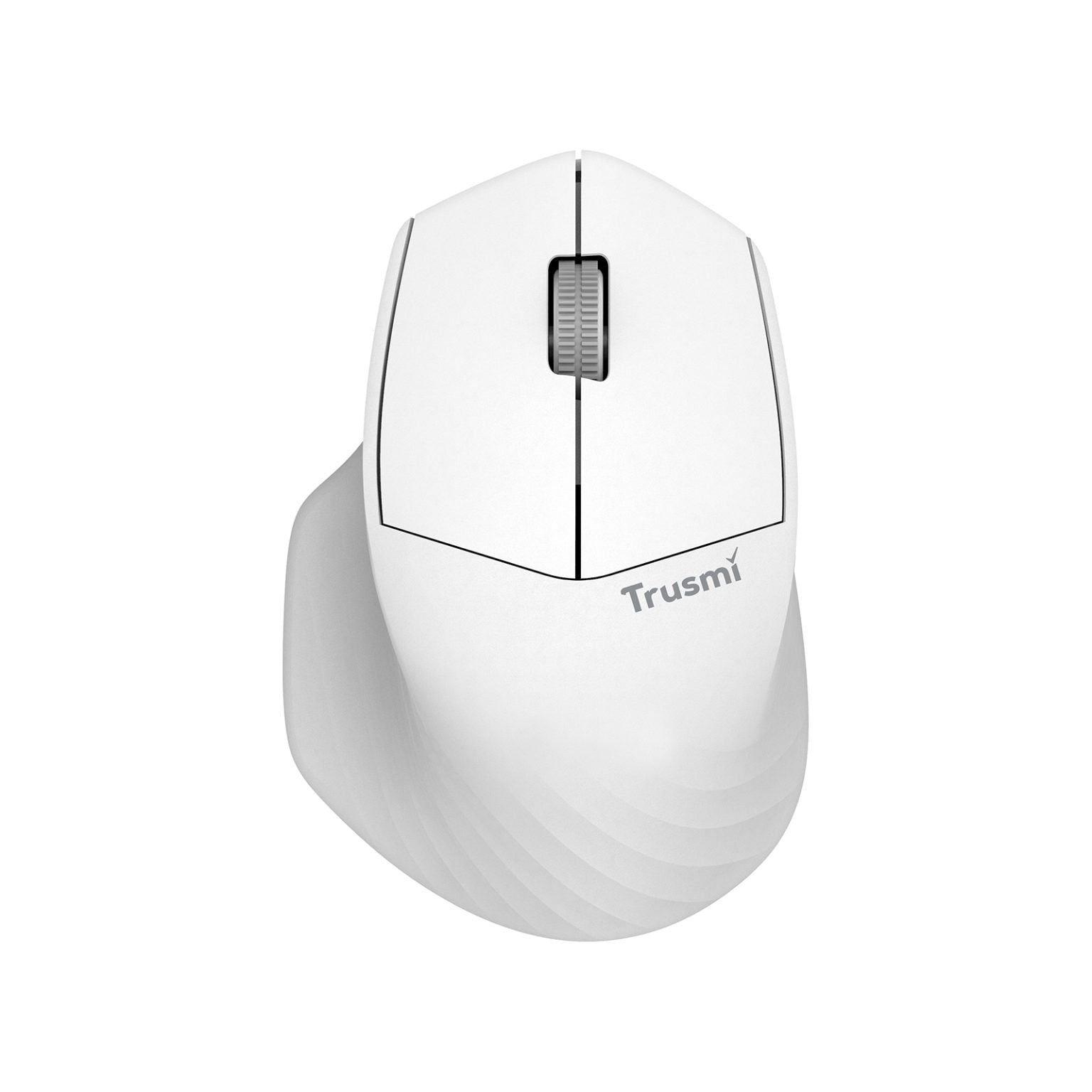 TRUSMI 2.4G/BT Ergonomic Contoured-Shape Design Wireless Mouse White