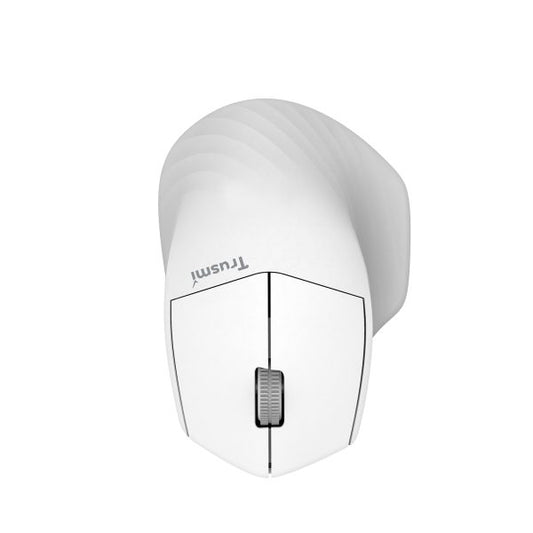 TRUSMI 2.4G/BT Ergonomic Contoured-Shape Design Wireless Mouse White