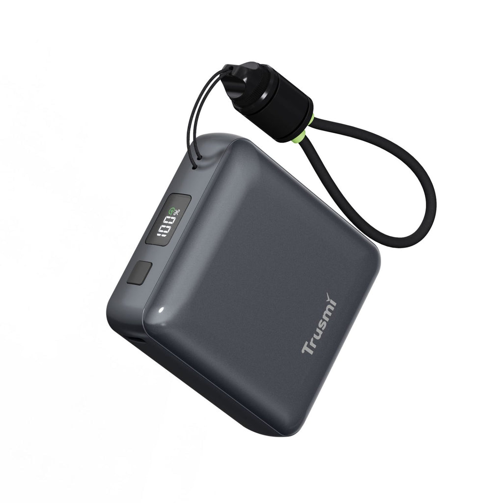 TRUSMI PD22.5W Single C Digital Display Power Bank 10000mAh with C to C Cable Grey