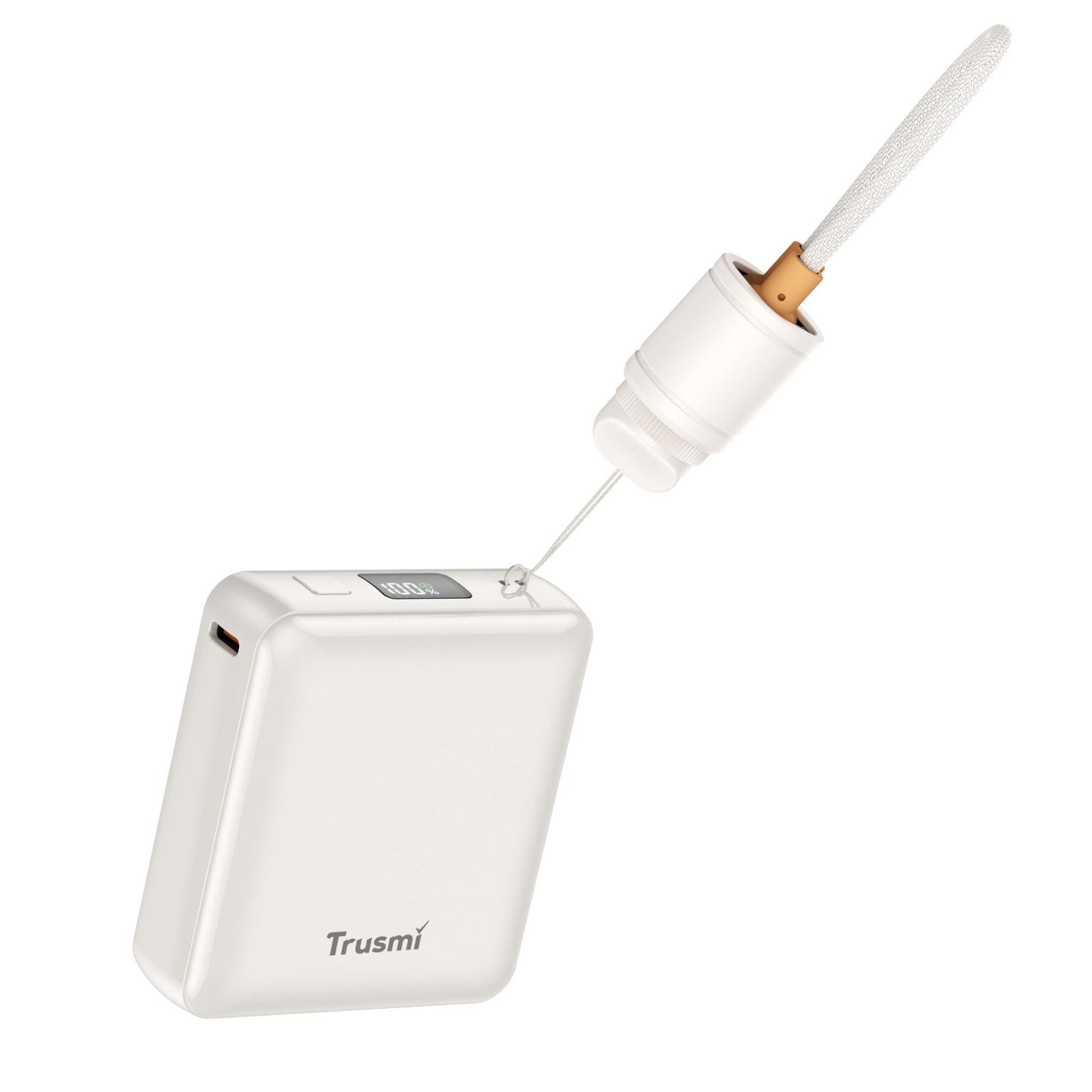 TRUSMI PD22.5W Single C Digital Display Power Bank 10000mAh with C to C Cable Grey