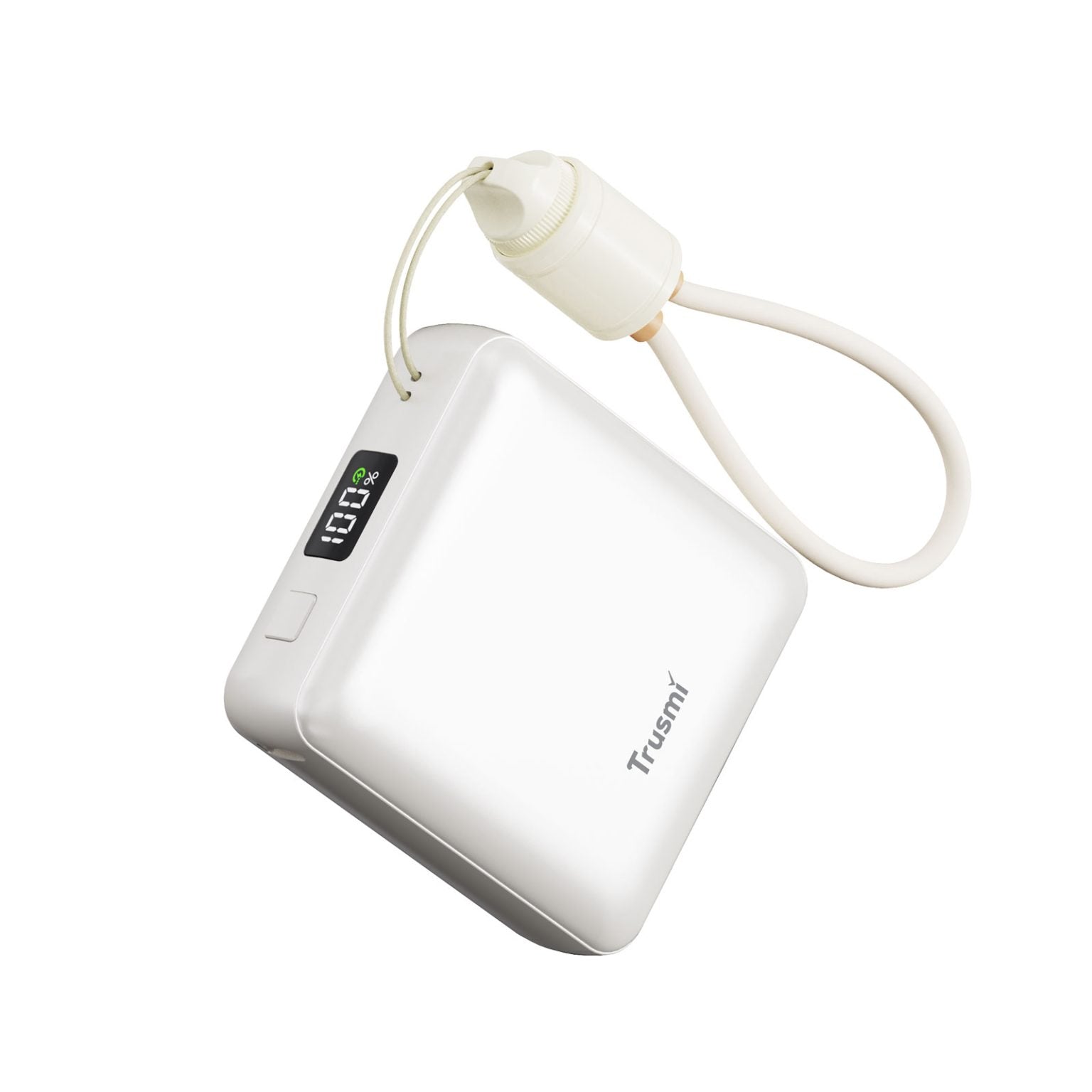 TRUSMI PD22.5W Single C Digital Display Power Bank 10000mAh with C to C Cable Grey