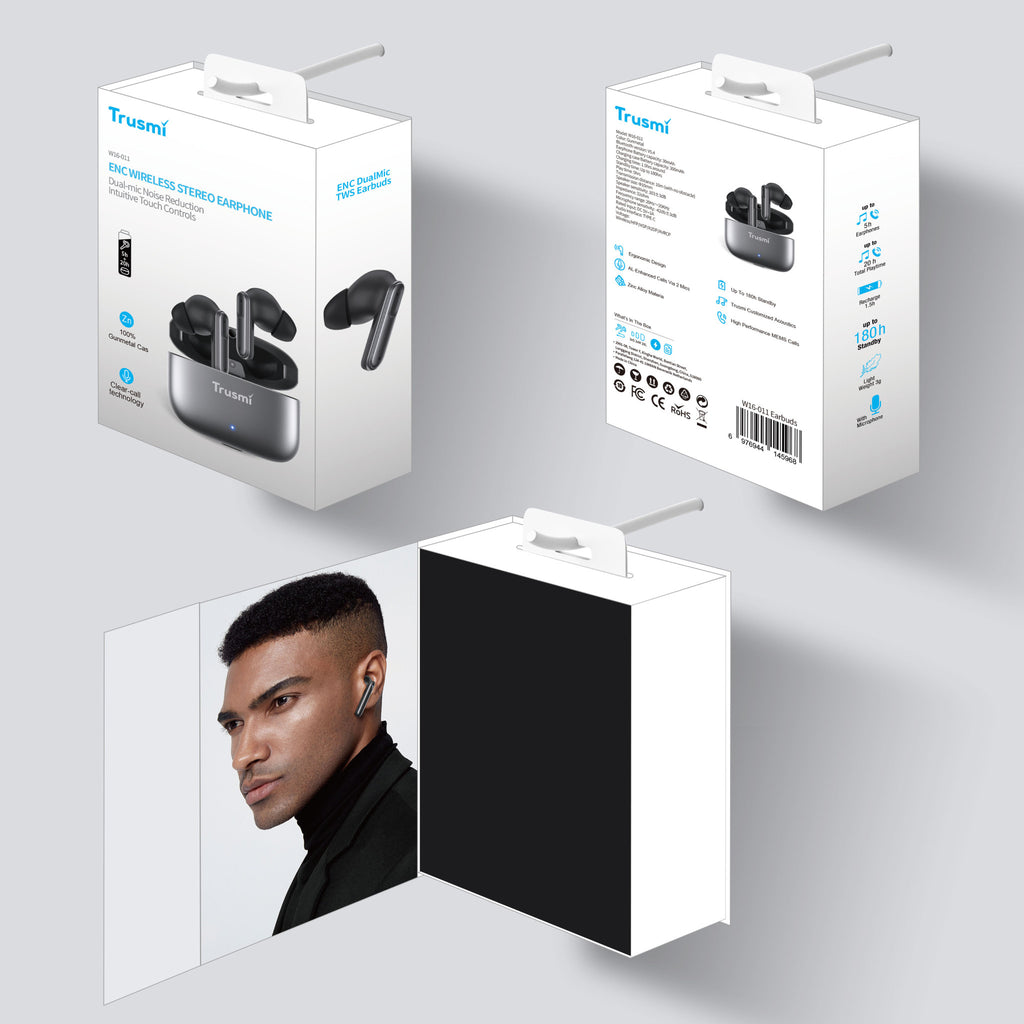 TRUSMI ENC Zinc Alloy Metal Wireless Earphone