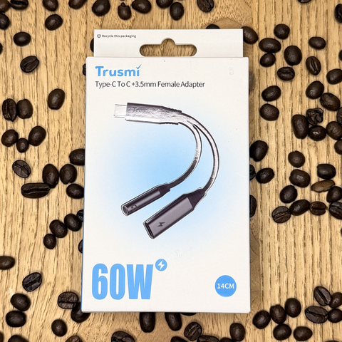 Trusmi Type-C To Type-C + 3.5mm Female Adapter 60W