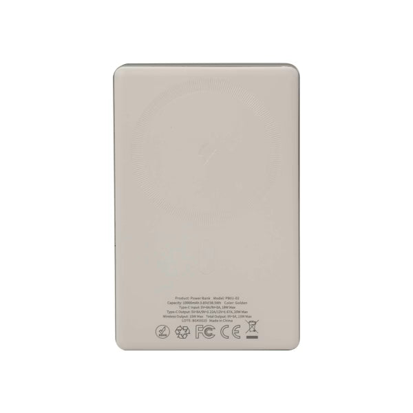 TRUSMI PD20W Ultra-thin Magnetic Wireless Charging Power Bank 10000mAh Titanium Gold